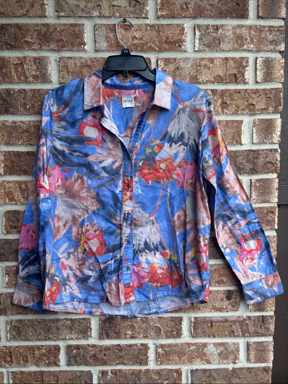 Nic+Zoe dreamscape Blue Floral Button-Up Shirt